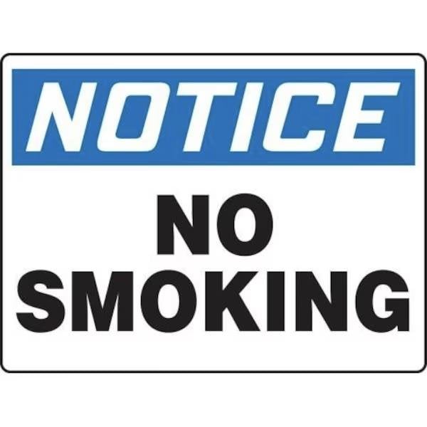 Accuform OSHA NOTICE SMOKING CONTROL SIGN NO MSMK847XT MSMK847XT - main